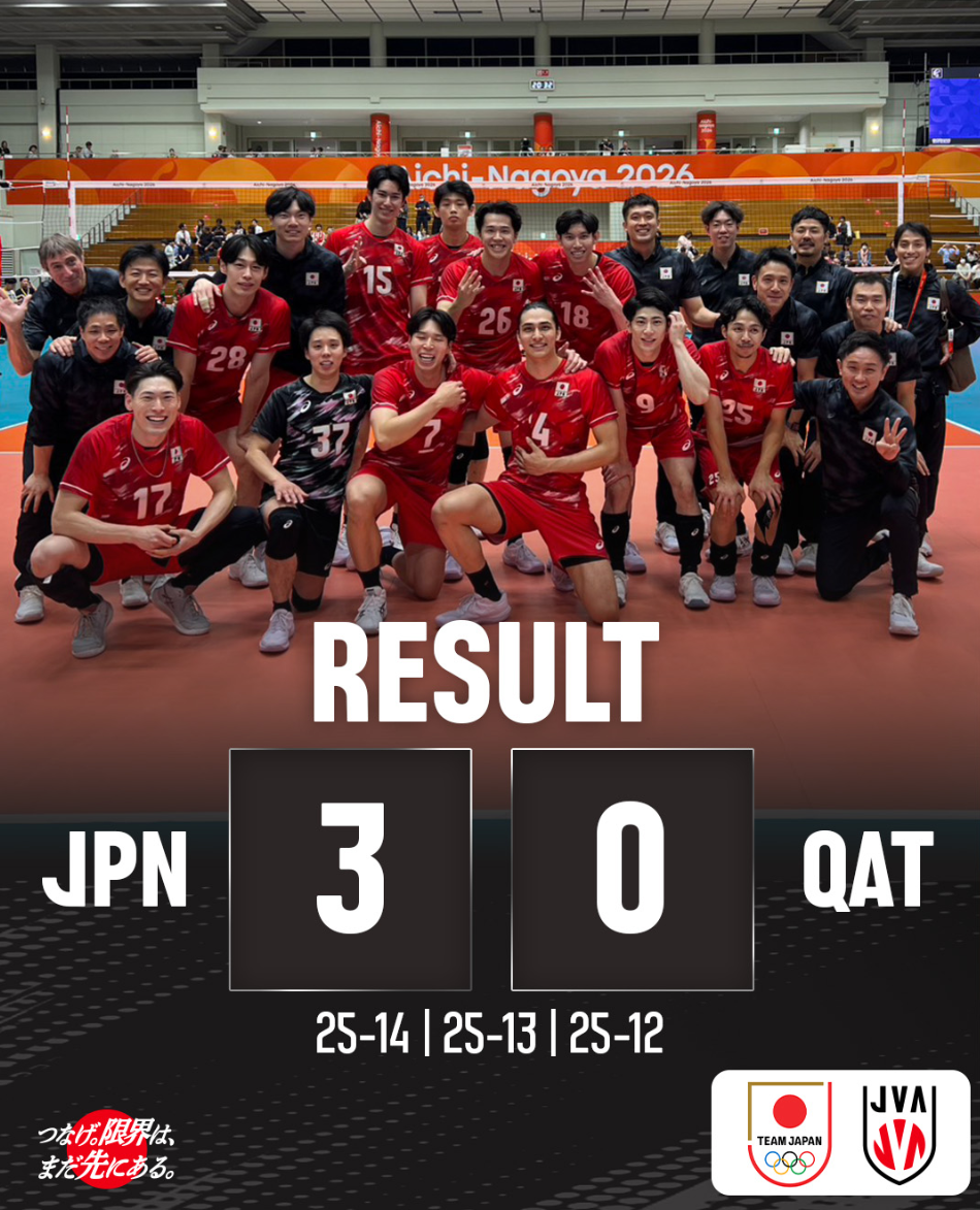 日本男排3-0卡塔尔入四强！日媒：二队挑战中国队，距16年金牌仅差2胜